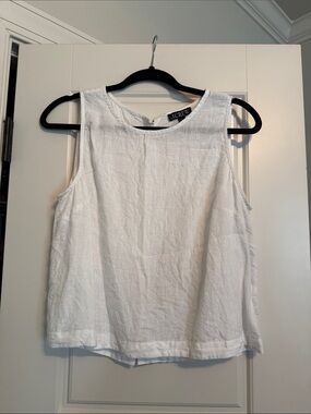 J. Crew White Linen Sleeveless Tank